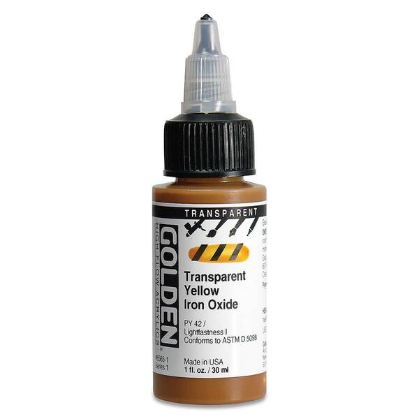 Golden High Flow Sıvı Akrilik Boya 30 Ml Seri 1 Transparent Yellow Iron Oxide - 3