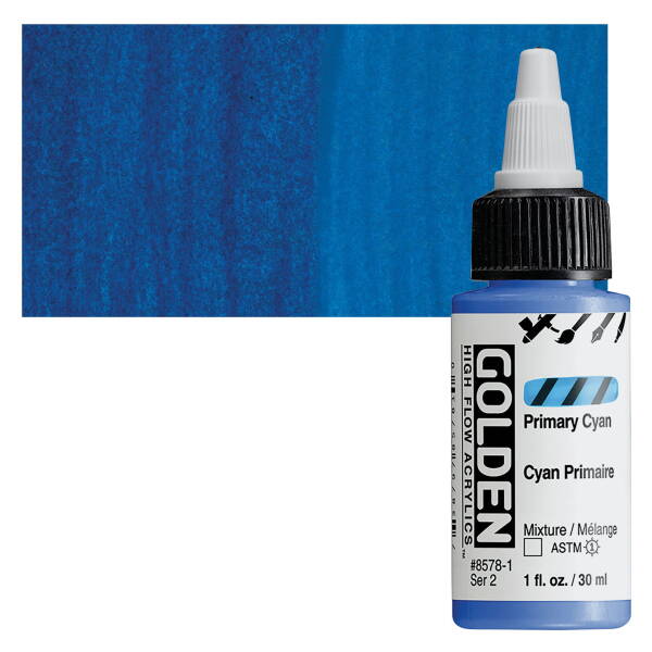 Golden High Flow Sıvı Akrilik Boya 30 Ml Seri 2 Primary Cyan - 1