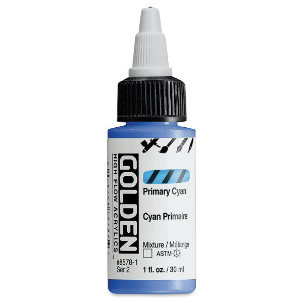 Golden High Flow Sıvı Akrilik Boya 30 Ml Seri 2 Primary Cyan - 3