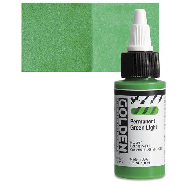 Golden High Flow Sıvı Akrilik Boya 30 Ml Seri 4 Permanent Green Light - 1