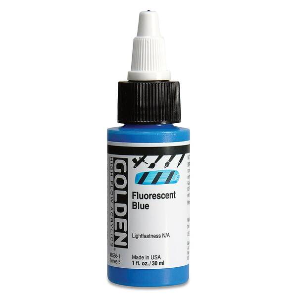 Golden High Flow Sıvı Akrilik Boya 30 Ml Seri 5 Fluorescent Blue - 3