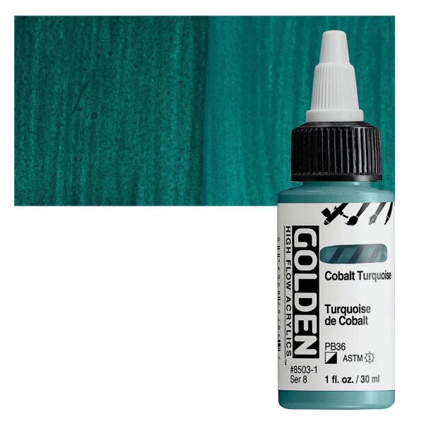 Golden High Flow Sıvı Akrilik Boya 30 Ml Seri 8 Cobalt Turquoise - 1
