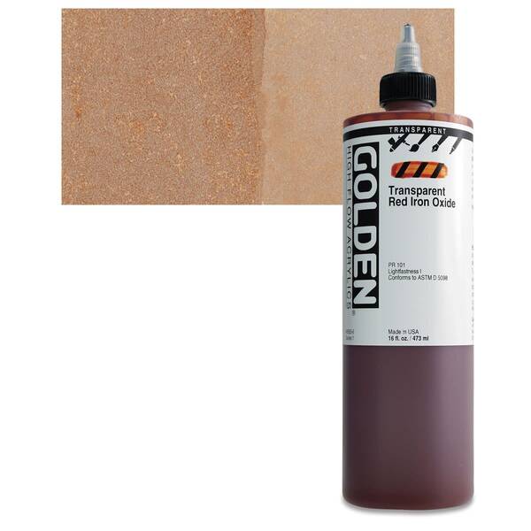 Golden High Flow Sıvı Akrilik Boya 473 Ml Seri 1 Transparent Red Iron Oxide - 1