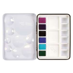 Qor Mini Granulators Yarım Pan 6'Lı Sulu Boya Seti - 2