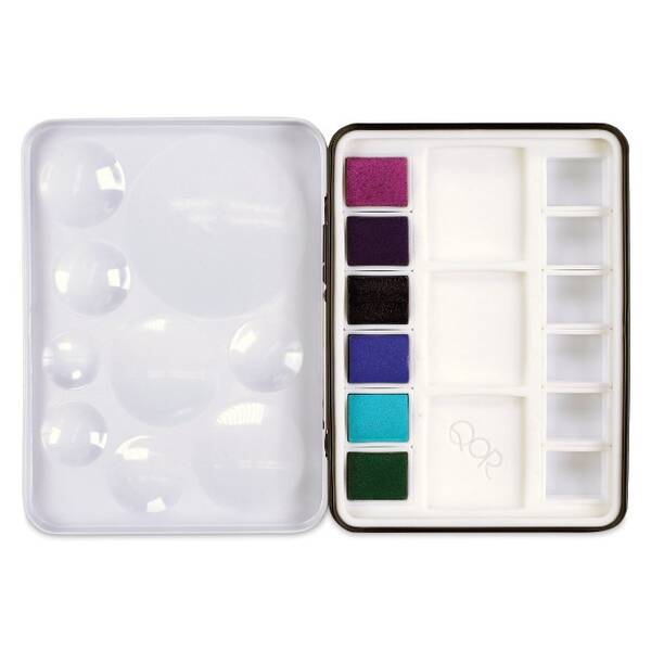Qor Mini Granulators Yarım Pan 6'Lı Sulu Boya Seti - 2