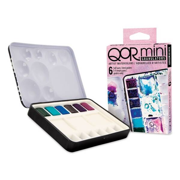 Qor Mini Granulators Yarım Pan 6'Lı Sulu Boya Seti - 1