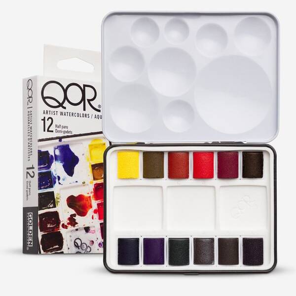Qor Mini Aquarelles Yarım Pan 12'Li Sulu Boya Seti - 1
