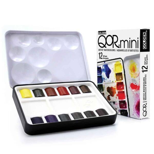 Qor Mini Aquarelles Yarım Pan 12'Li Sulu Boya Seti - 2