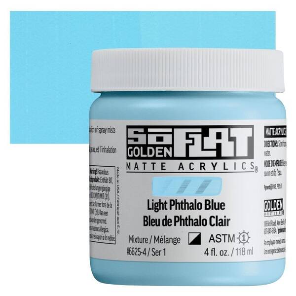 Golden Soflat Matte Akrilik Boya 118Ml S1 Light Phthalo Blue - 1