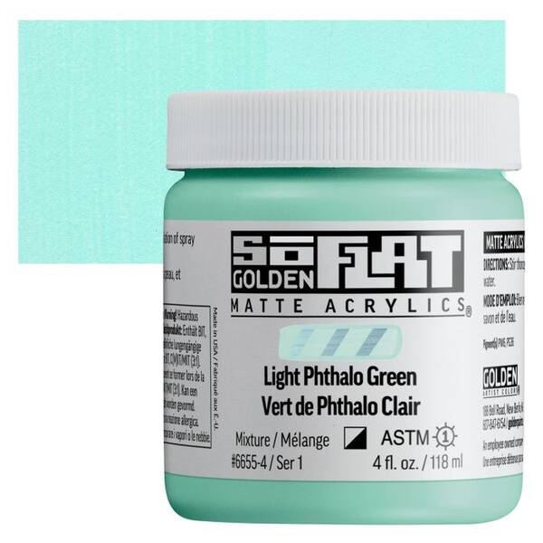 Golden Soflat Matte Akrilik Boya 118Ml S1 Light Phthalo Green - 1