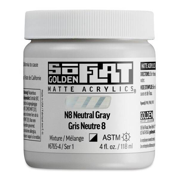 Golden Soflat Matte Akrilik Boya 118Ml S1 N8 Neutral Gray - 1