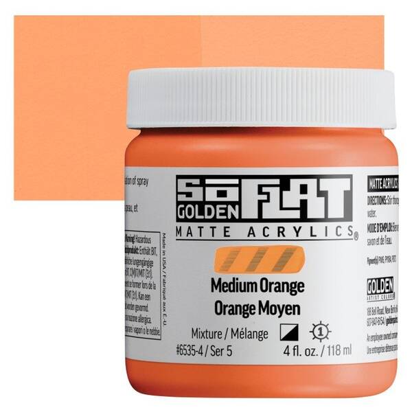 Golden Soflat Matte Akrilik Boya 118Ml S5 Medium Orange - 1