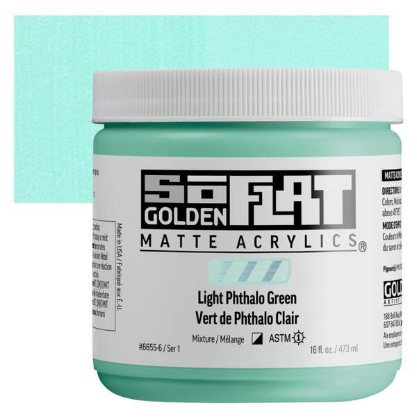 Golden Soflat Matte Akrilik Boya 473Ml S1 Light Phthalo Green - 1