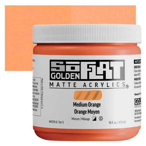 Golden Soflat Matte Akrilik Boya 473Ml S5 Medium Orange