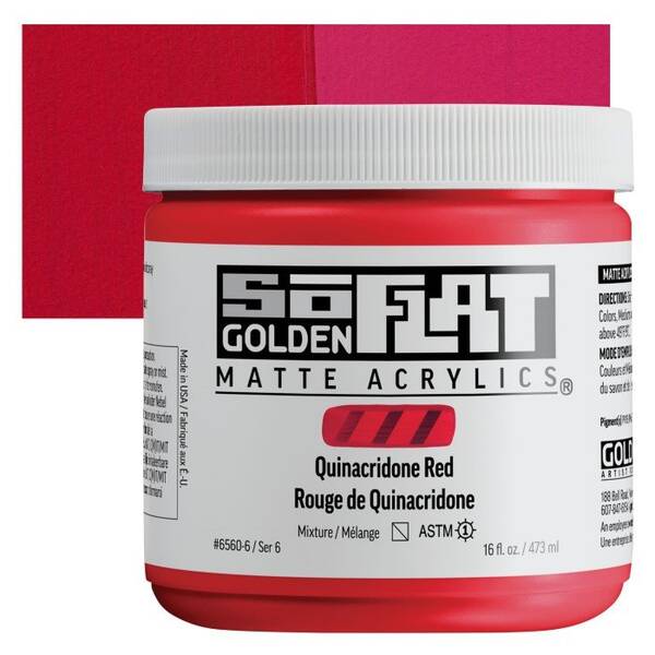 Golden Soflat Matte Akrilik Boya 473Ml S6 Quinacridone Red - 1