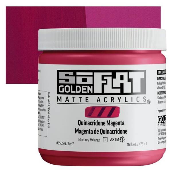 Golden Soflat Matte Akrilik Boya 473Ml S7 Quinacridone Magenta - 1