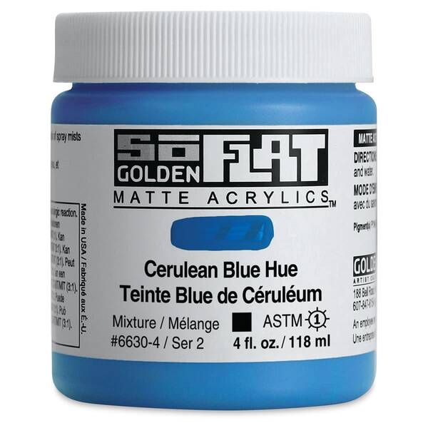 Golden Soflat Matte Akrilik Boya 118Ml S2 Cerulean Blue Hue - 3