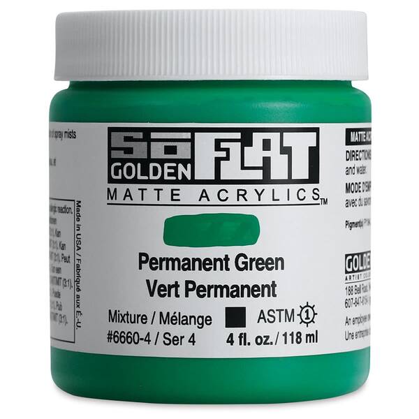 Golden Soflat Matte Akrilik Boya 118Ml S4 Permanent Green - 3