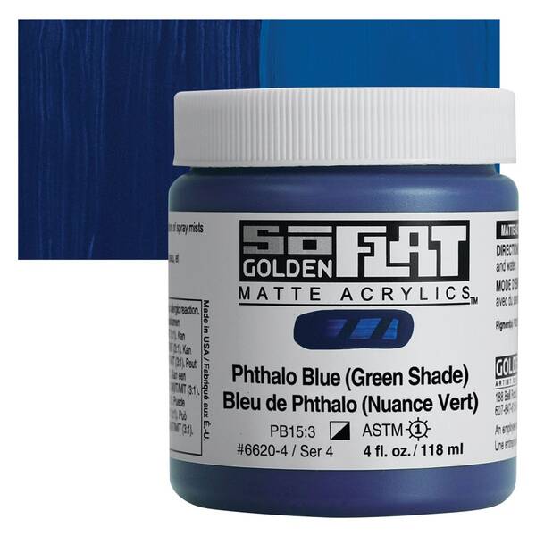 Golden Soflat Matte Akrilik Boya 118Ml S4 Phthalo Blue(Green Shade) - 1