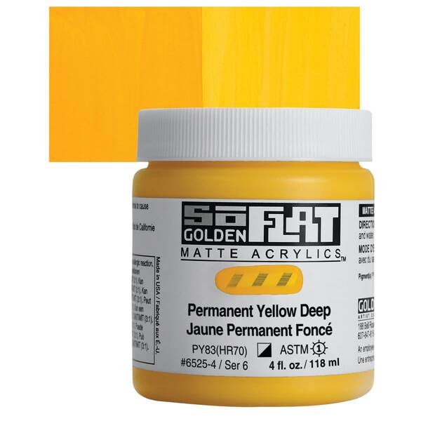 Golden Soflat Matte Akrilik Boya 118Ml S6 Permanent Yellow Deep - 1