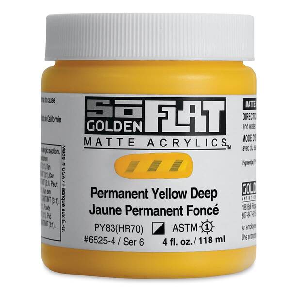 Golden Soflat Matte Akrilik Boya 118Ml S6 Permanent Yellow Deep