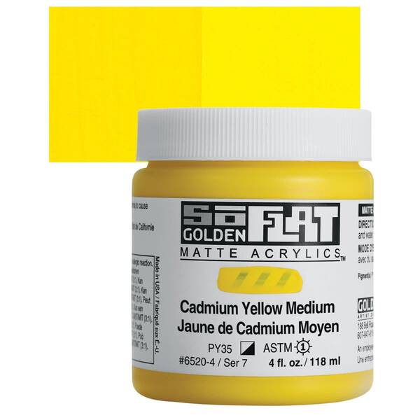 Golden Soflat Matte Akrilik Boya 118Ml S7 Cadmium Yellow Medium - 1