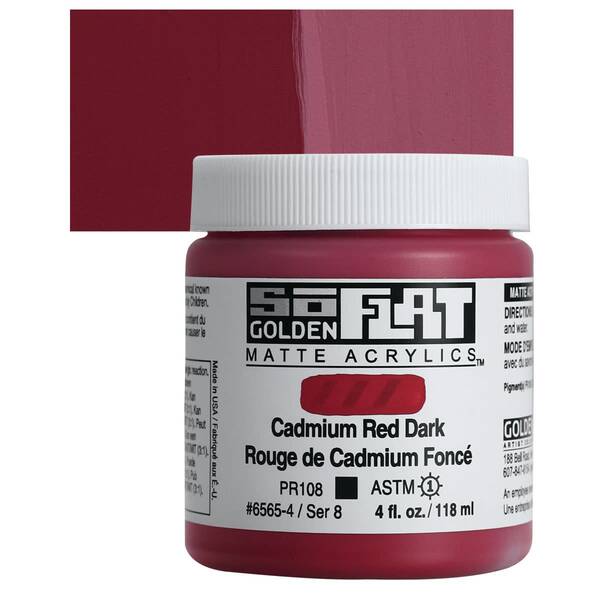 Golden Soflat Matte Akrilik Boya 118Ml S8 Cadmium Red Dark - 1