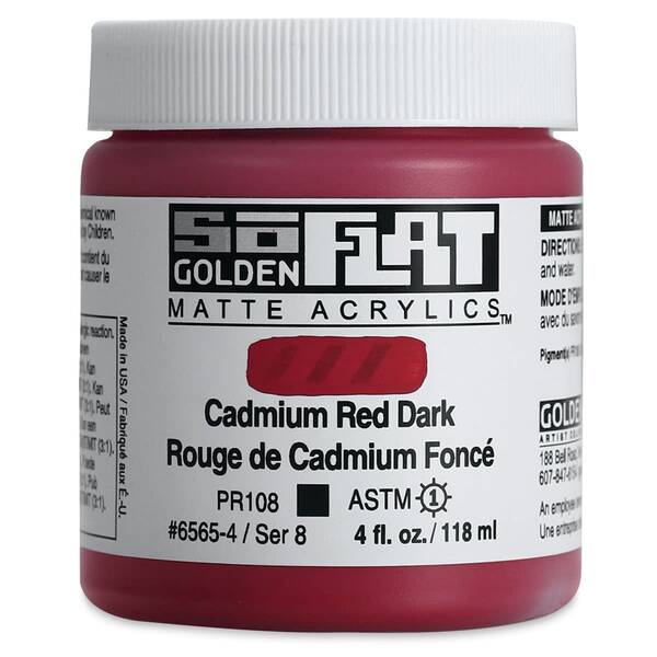 Golden Soflat Matte Akrilik Boya 118Ml S8 Cadmium Red Dark