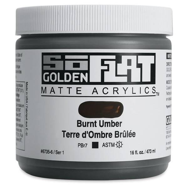 Golden Soflat Matte Akrilik Boya 473Ml S1 Burnt Umber - 3