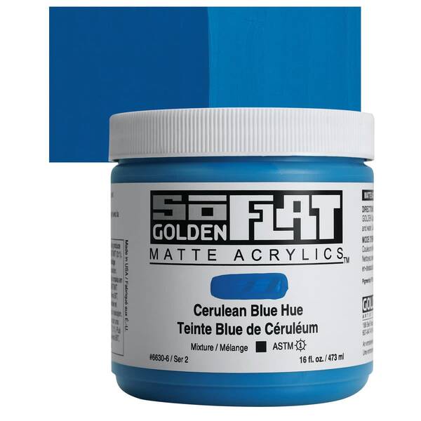Golden Soflat Matte Akrilik Boya 473Ml S2 Cerulean Blue Hue - 1