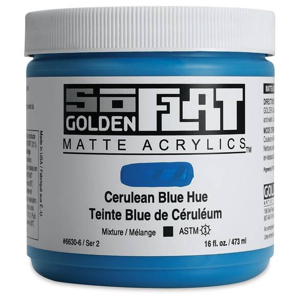 Golden Soflat Matte Akrilik Boya 473Ml S2 Cerulean Blue Hue - 3