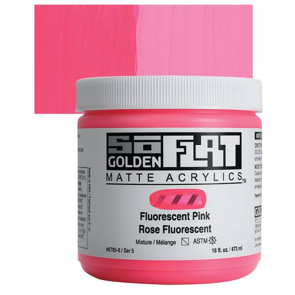 Golden Soflat Matte Akrilik Boya 473Ml S5 Fluorescent Pink - 1