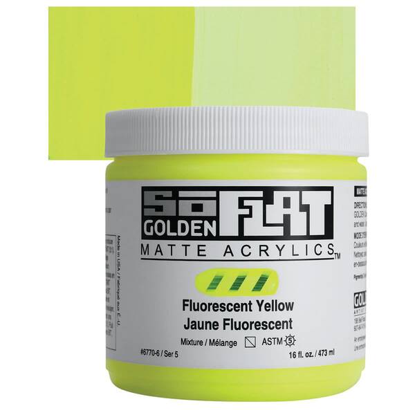 Golden Soflat Matte Akrilik Boya 473Ml S5 Fluorescent Yellow - 1