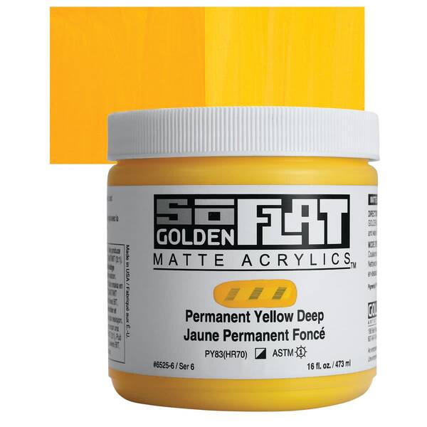 Golden Soflat Matte Akrilik Boya 473Ml S6 Permanent Yellow Deep - 1