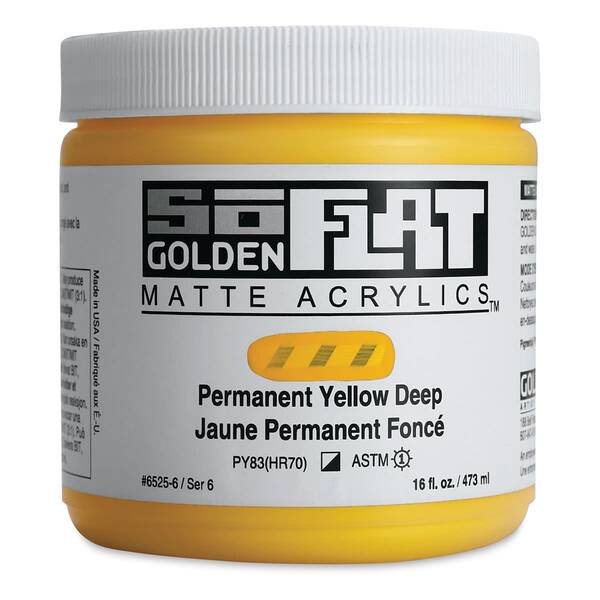 Golden Soflat Matte Akrilik Boya 473Ml S6 Permanent Yellow Deep - 3