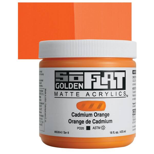 Golden Soflat Matte Akrilik Boya 473Ml S8 Cadmium Orange - 1