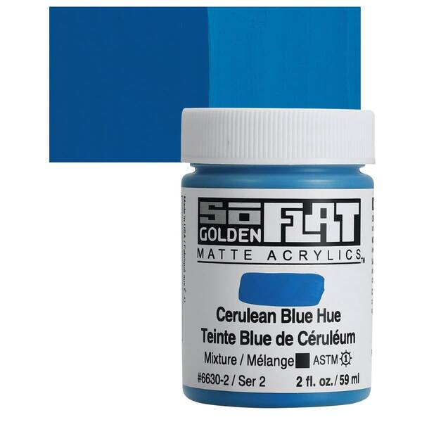 Golden Soflat Matte Akrilik Boya 59Ml S2 Cerulean Blue Hue - 1