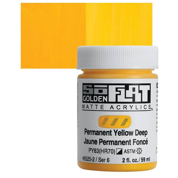 Golden Soflat Matte Akrilik Boya 59Ml S6 Permanent Yellow Deep - 1