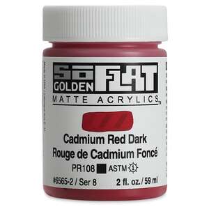 Golden Soflat Matte Akrilik Boya 59Ml S8 Cadmium Red Dark - 3