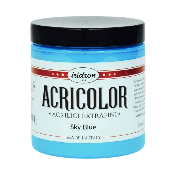 Iridron Acricolor Akrilik Boya 250 ML Sky Blue (Opak) - 1