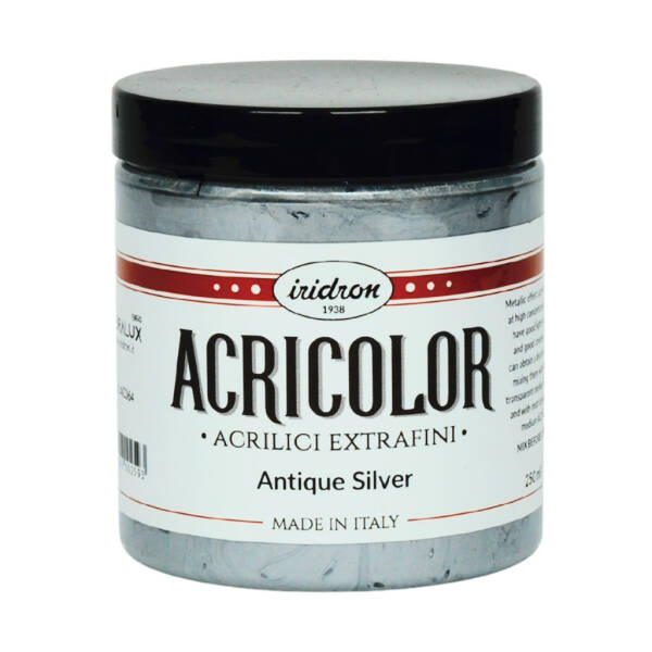 Iridron Acricolor Akrilik Boya 250 ML Antique Silver - 1
