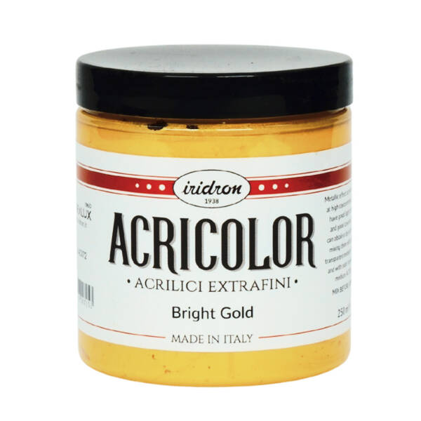 Iridron Acricolor Akrilik Boya 250 ML Bright Gold - 1