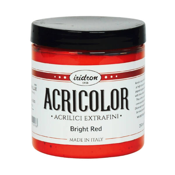 Iridron Acricolor Akrilik Boya 250 ML Bright Red - 1