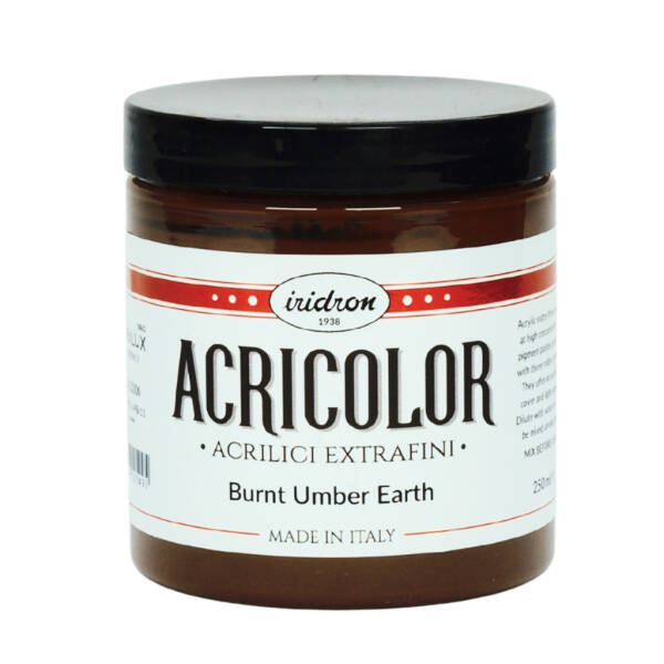 Iridron Acricolor Akrilik Boya 250 ML Burnt Umber Earth - 1