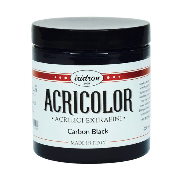 Iridron Acricolor Akrilik Boya 250 ML Carbon Black - 1