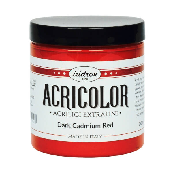 Iridron Acricolor Akrilik Boya 250 ML Dark Cadmium Red - 1