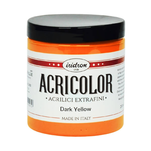 Iridron Acricolor Akrilik Boya 250 ML Dark Yellow - 1