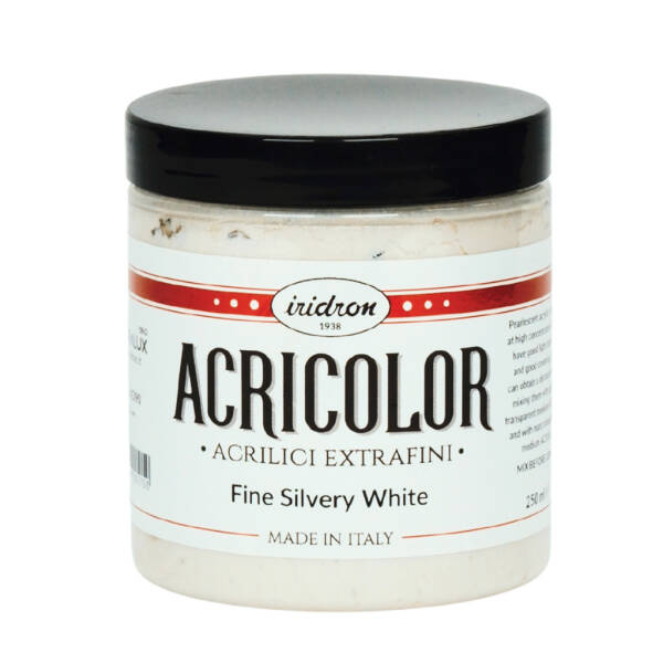Iridron Acricolor Akrilik Boya 250 ML Fine Silvery White - 1