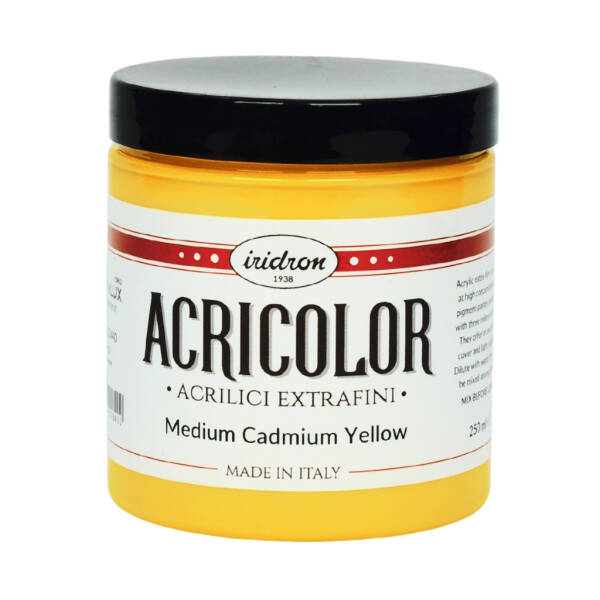 Iridron Acricolor Akrilik Boya 250 ML Medium Cadmium Yellow - 1