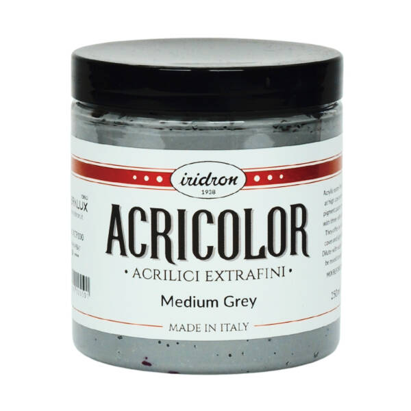 Iridron Acricolor Akrilik Boya 250 ML Medium Grey - 1